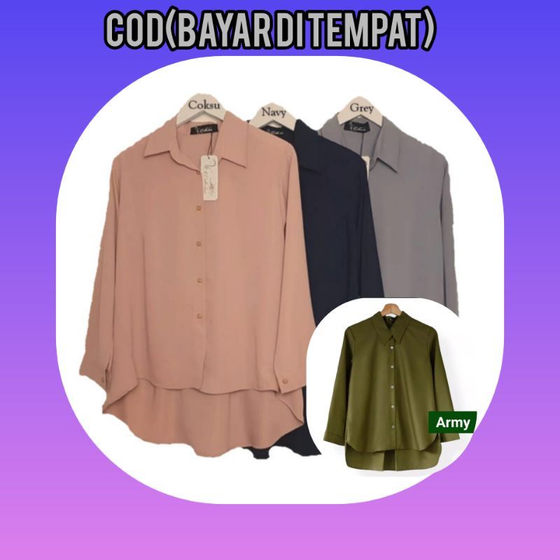 Kemeja Crinkle  Premium Blouse Crinkle Baju Crinkle Airflow