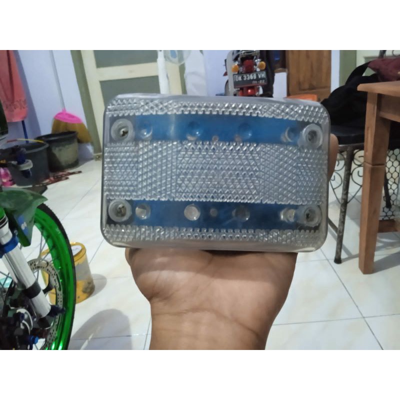 Lampu Belakang Led Stoplamp Posh Motor Universal Model Posh Kotak Reflektor Blue Mika Putih Bening A