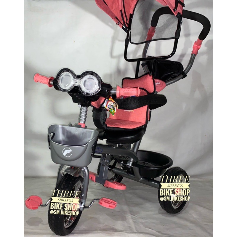 SEPEDA ANAK RODA TIGA STROLLER FAMILY PREMIUM SHIMMER WARNA PINK