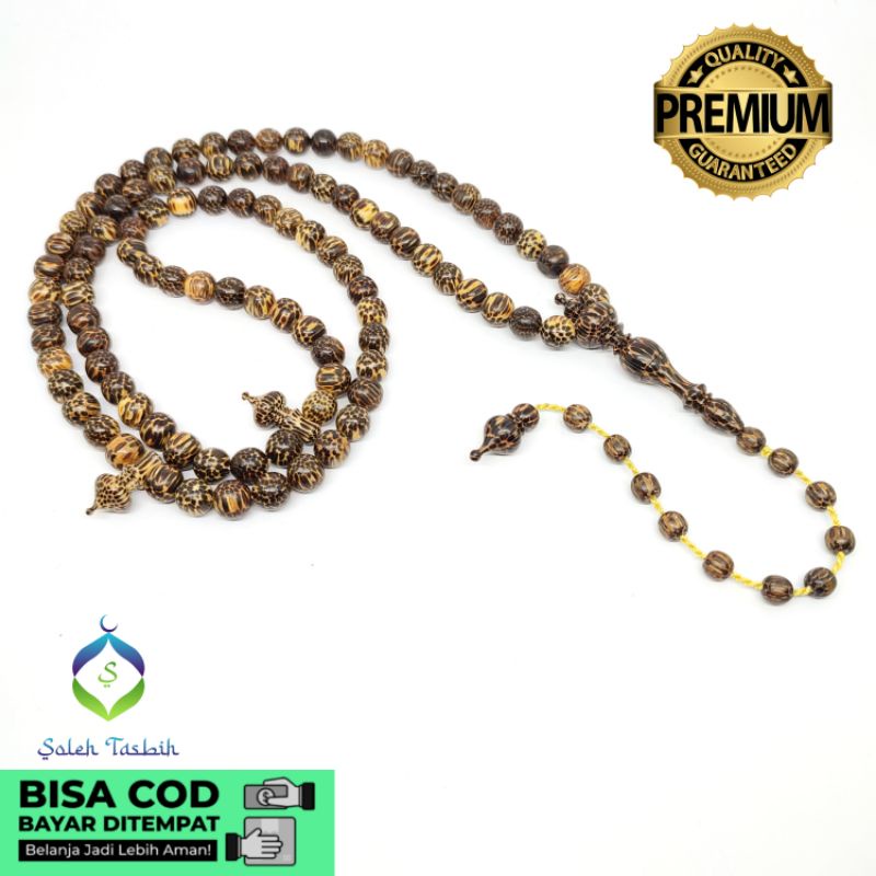 Tasbih Kayu Liwung Macan Size 9mm_Tasbih Muslim 99 Butir