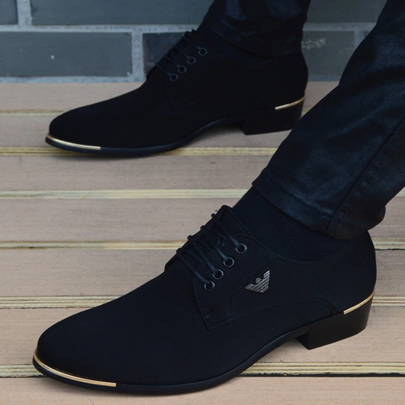Italian Mens Shoes Fashion Black Men S Leather Moccasin Pointed Toe Classic Men Wedding Shoes Shopee Indonesia