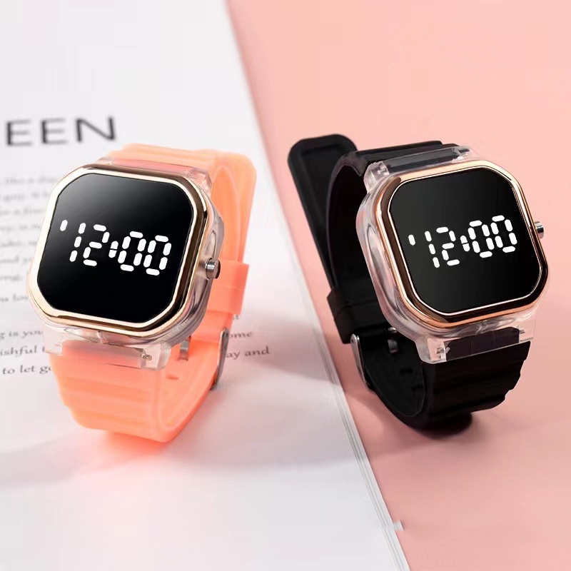 [COD] Jam Tangan Wanita Rubber Digital Trendy  Dial Kotak Korean Fashion