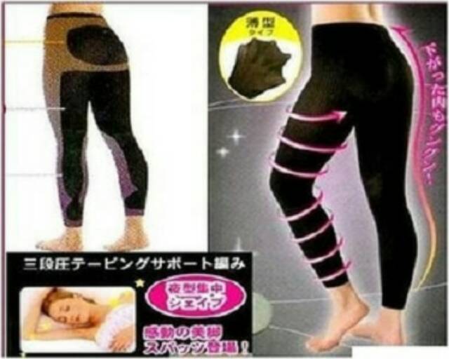 SLIMMING NIGHT LEGGING  PELANGSING KAKI BETIS DAN PINGGANG BAHAN TEBAL DAN ADA BOX