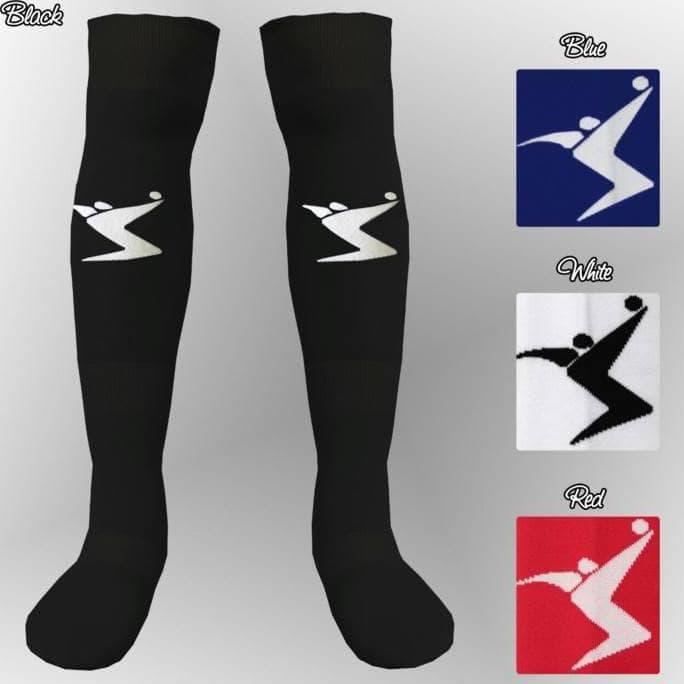 NEW Kaos Kaki Sepak Bola / Futsal / Olahraga / Nylon Grade Ori Hitam Merah