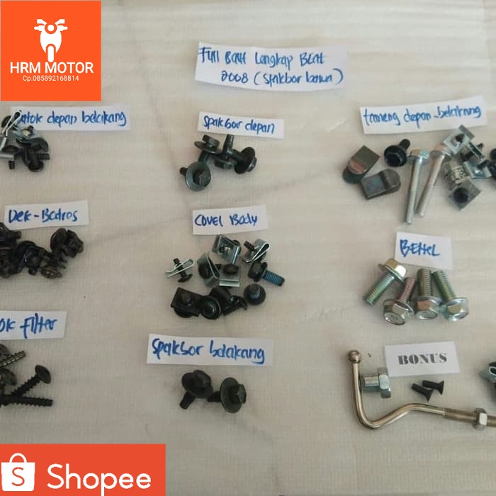 baut lengkap body beat tahun 2009 karbu full set