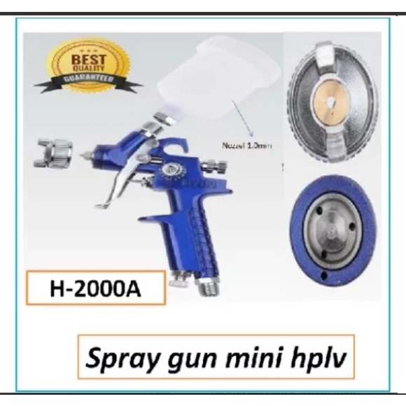 Spray Gun Mini HVLP H 2000A Spray Gun HVLP Tabung Atas Nozzle 1.0 mm