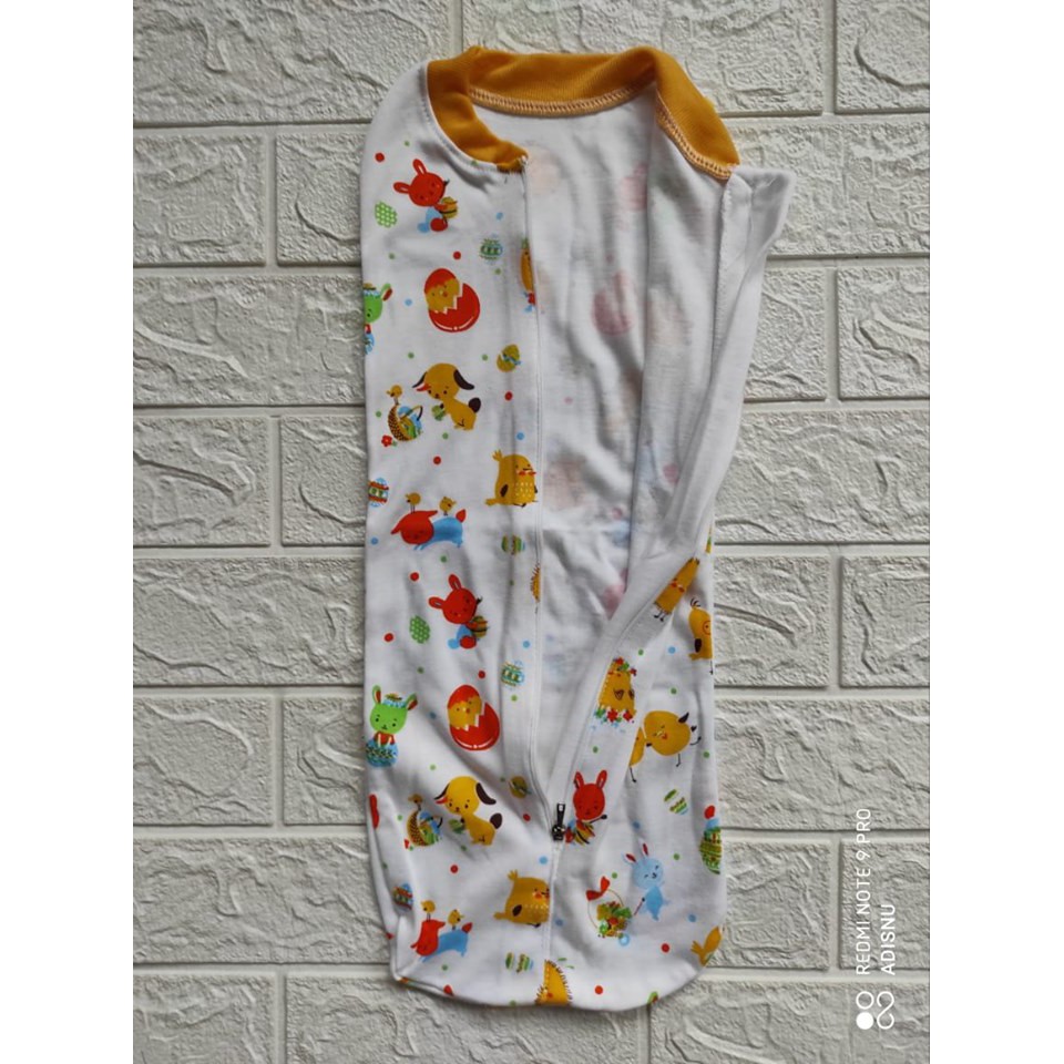 Bedong Bayi Instan Katun Halus Praktis Resleting Murah Motif Mix