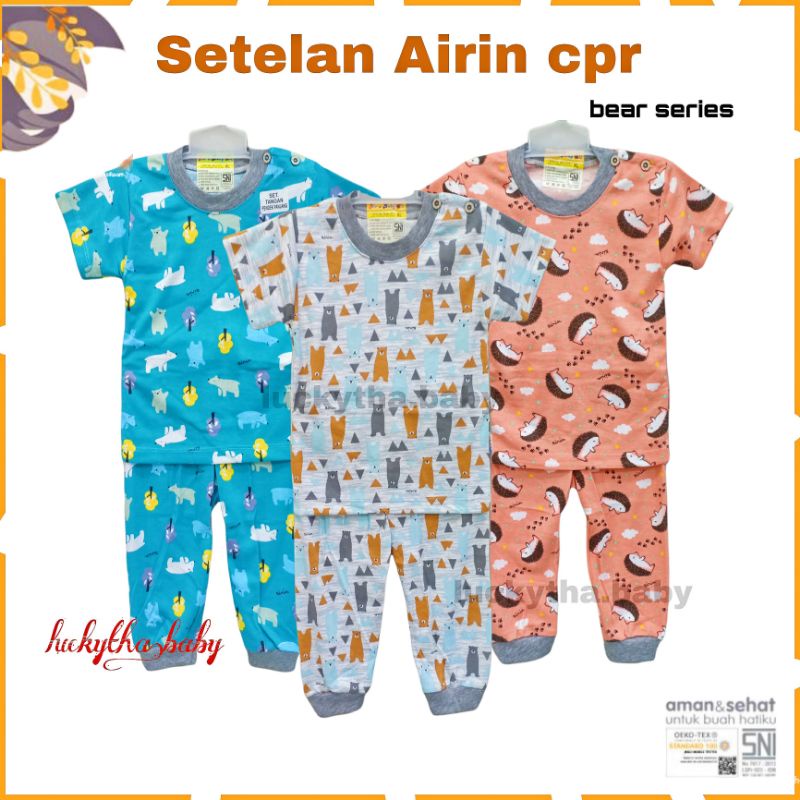 3pc-airin baby setelan anak 3-24 bulan ,stelan CPR Airin terbaru motif Dino,alfabet,jelifish piyama bayi Airin baby,setelan baby CPR