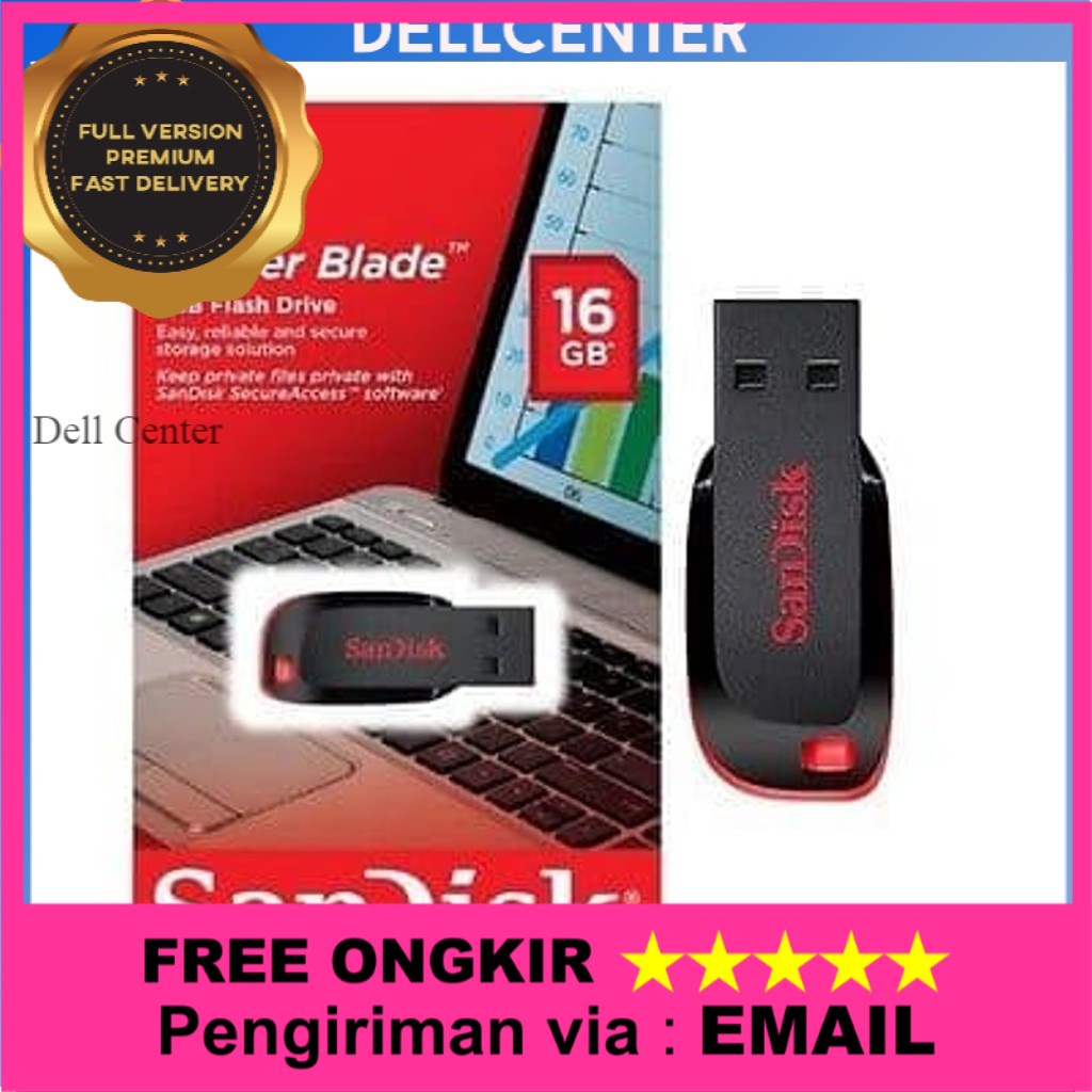 PAKET Aplikasi Bebas Pilih Bergaransi Flash Drive USB + Flashdisk Sandisk Cruzer Blade 16 & 32 GB Fu