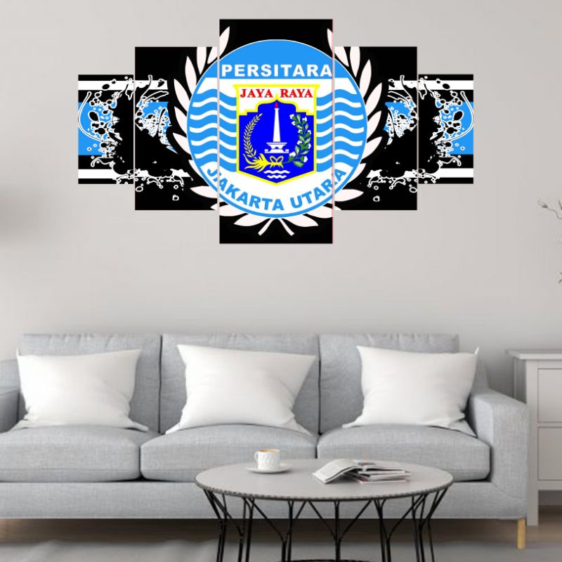 hiasan dinding walldecor poster kayu custom logo club bola Persitara jakarta utara 40x70 cm