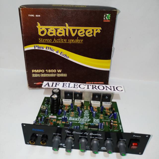 Kit Amplifier  Stereo Active Speaker+Mic Echo Extra Subwoofer BAALVEER 824
