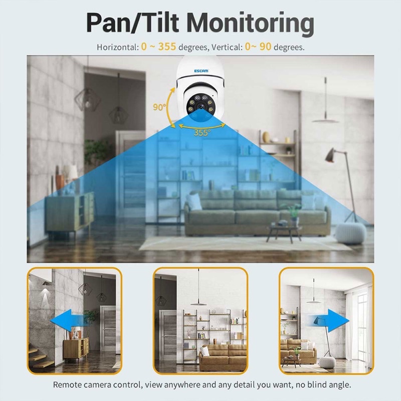 Ip Camera Wireless CCTV WIFI Full HD 1080p - Kamera Cctv Ip Wifi Hd 8MP 1080p Panoramic 360 Derajat Bentuk Lampu Bohlam    Aplikasi V380 Pro / Kamera Cctv Wifi Komunikasi 2 Arah HD 1080P 2MP Aplikasi Yiiot / Cctv Ip Cam Wireless 1080P Baby