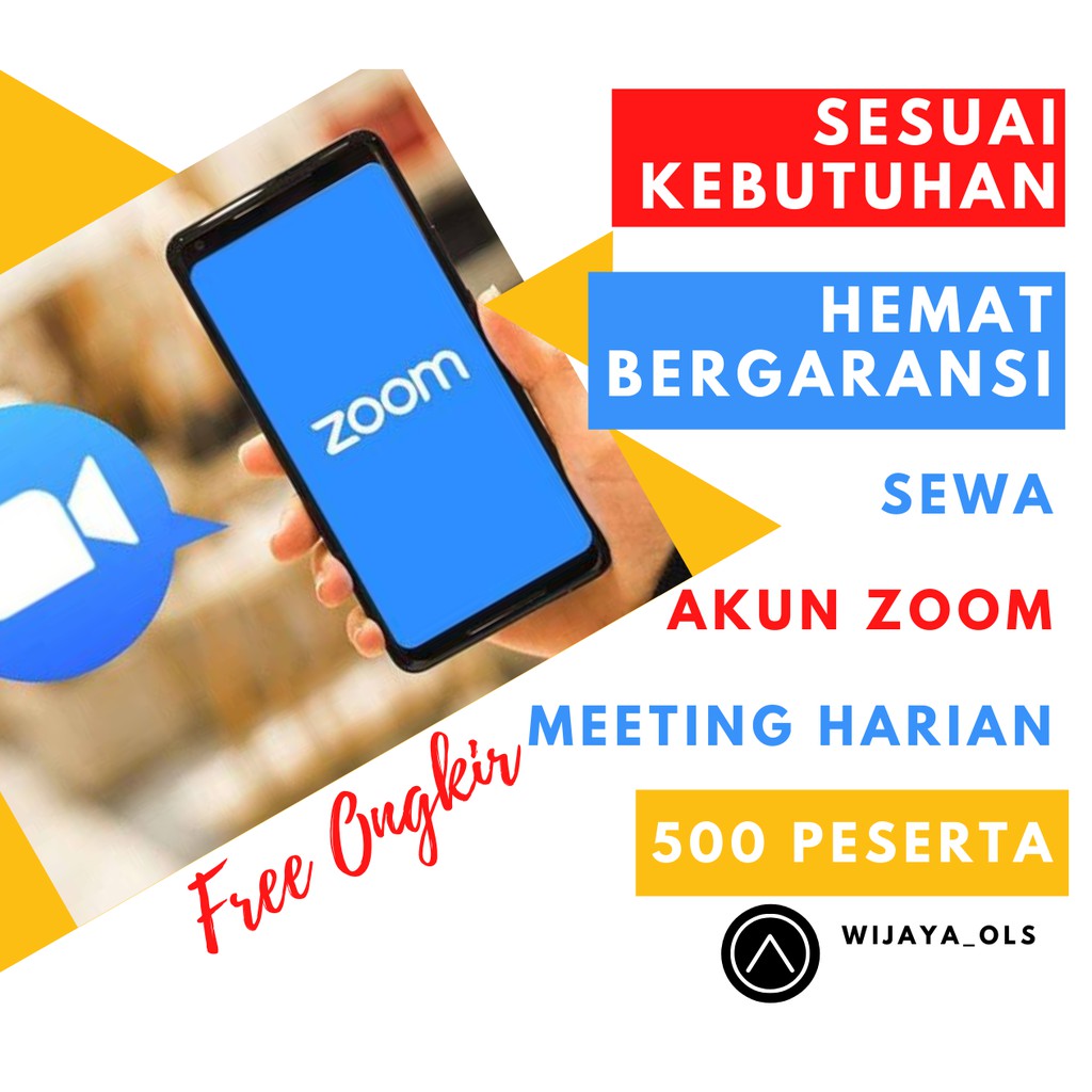Sewa akun Zoom Meeting Pro Harian 500 Peserta Free ongkir