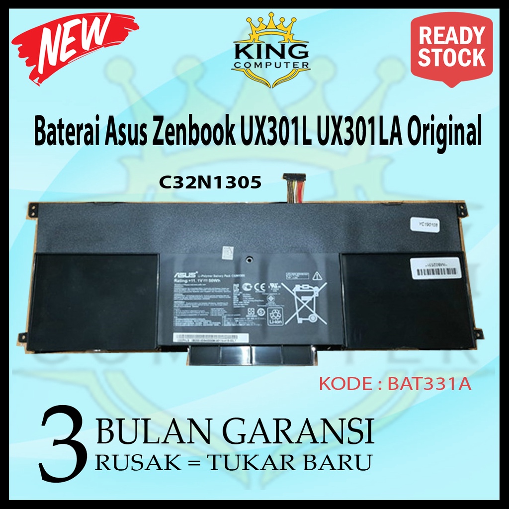 BATERAI BATERE  ZENBOOK UX301L UX301LA C32N1305 ORIGINAL