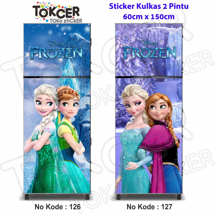 Stiker Kulkas 1 Pintu dan 2 Pintu FROZEN