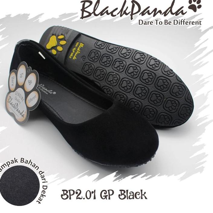 ➴ Sepatu Wanita - Sepatu Flat Shoes Blackpanda GEMINI Polos BP2.01 - Hitam ✻