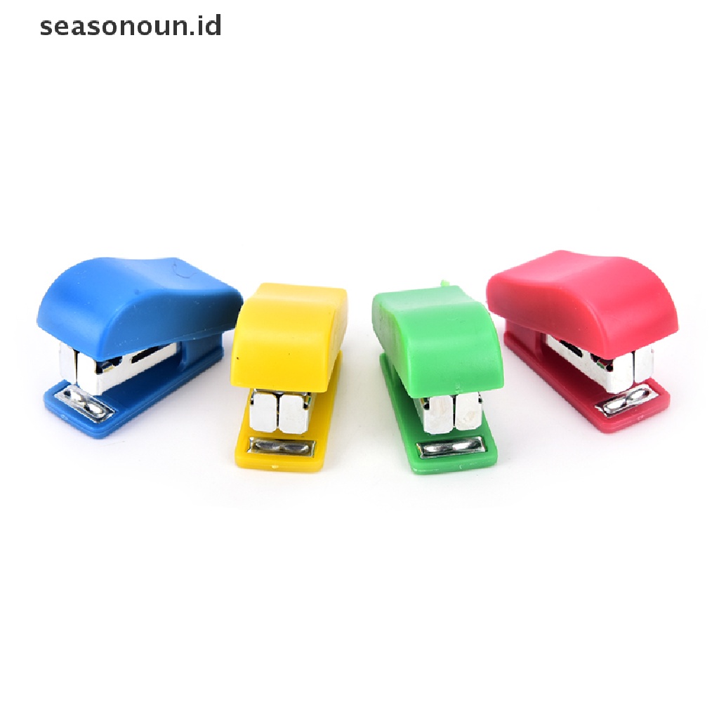 Set Stapler Kertas Dokumen Mini Motif Kartun Dengan Staples Untuk Kantor Sekolah