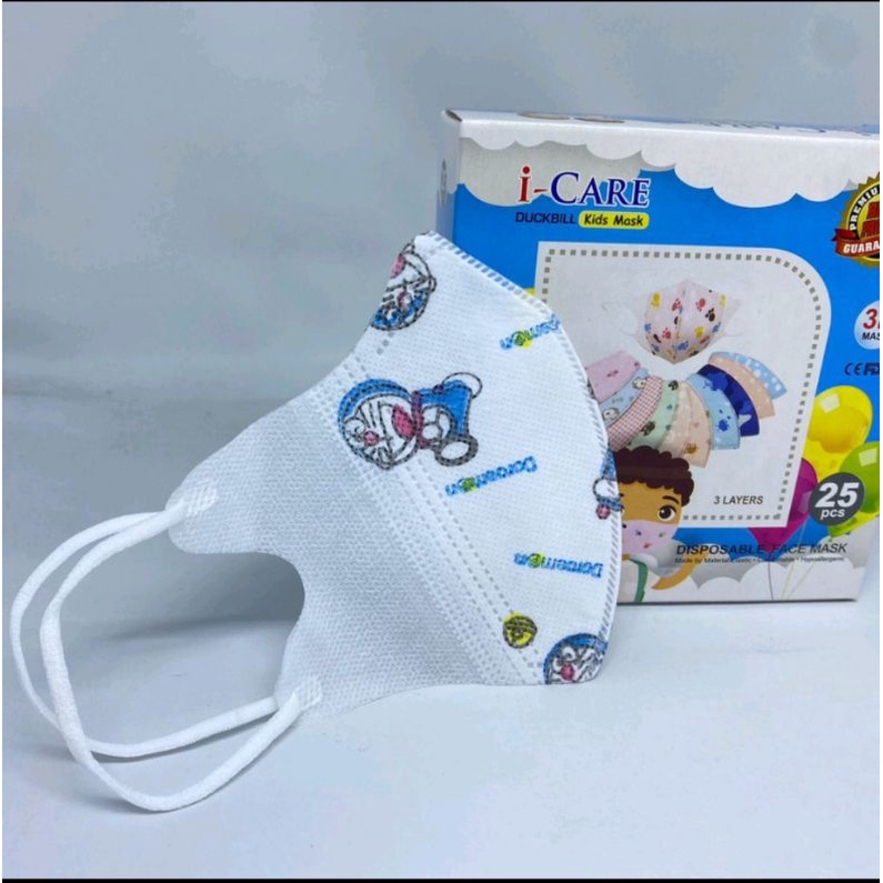 Masker Duckbil anak 4ply i care kemenkes isi25 pcs