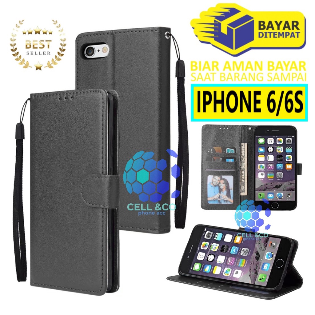 Flip cover IPHONE 6 6S Flip case buka tutup kesing hp casing hp flip case leather wallet