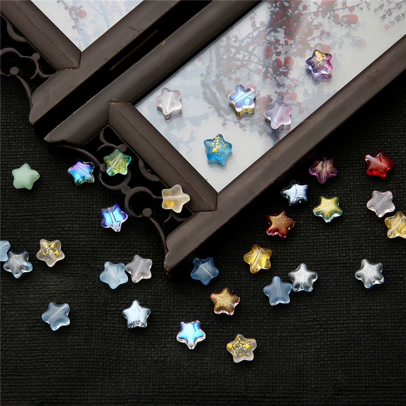 10Pcs/lot 8mm AB Color Star Beads Czech Glass Loose Spacer Beads For Jewelry Making Earrings Bracelets Handmade Diy Accessories