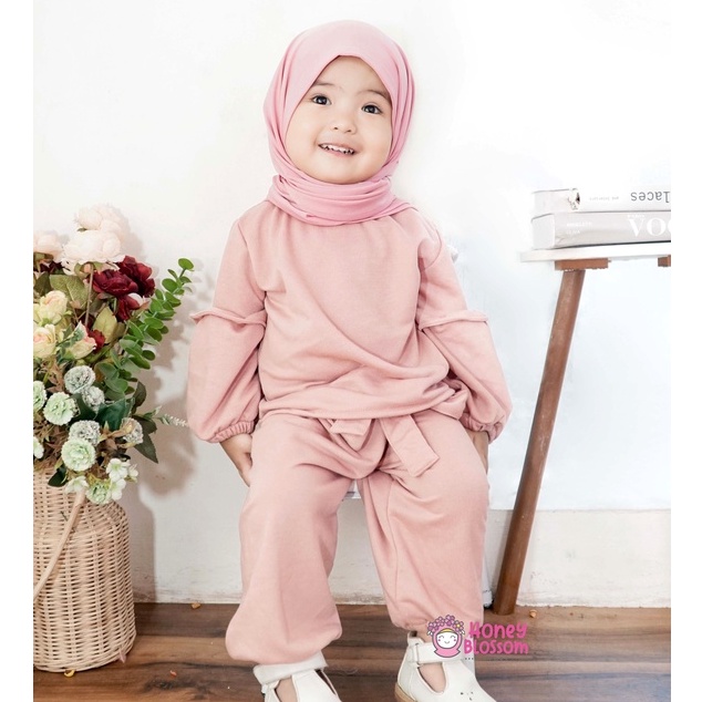 Setelan Muslim Anak Alika / Baju Anak One Set / Baju Muslim Anak Perempuan 1-5 Tahun