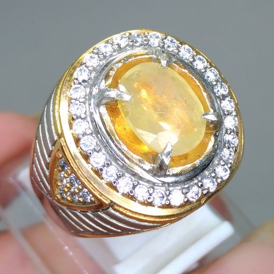 BATU CINCIN PERMATA LELAKI YAKUT KUNING NATURAL