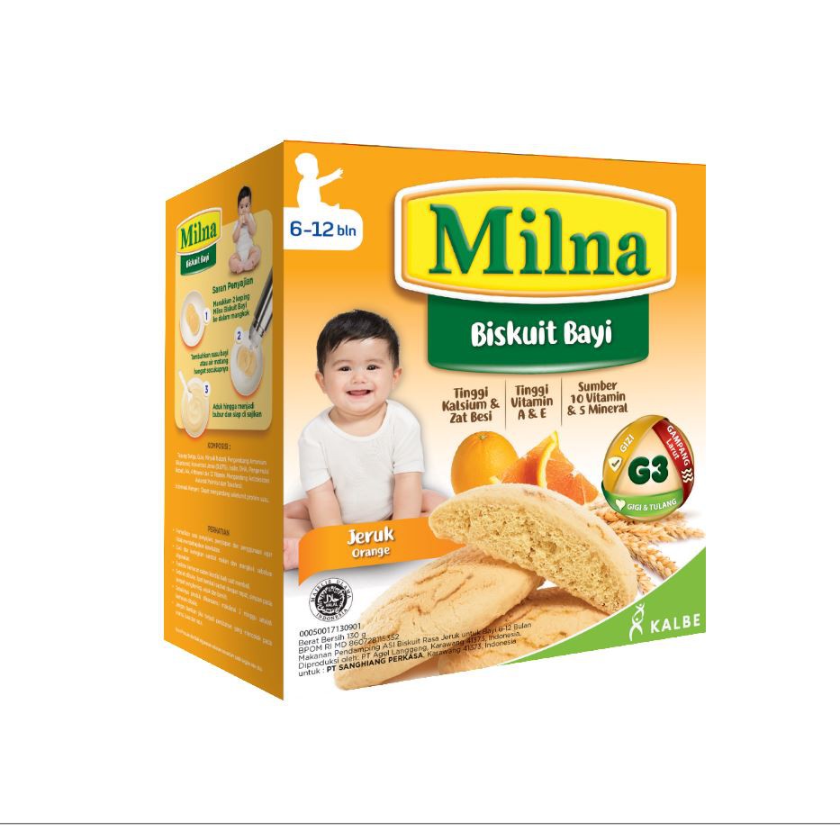 MILNA BISKUIT BAYI 6+ 130g / Biskuit Bayi Milna / Untuk 6 bulan +