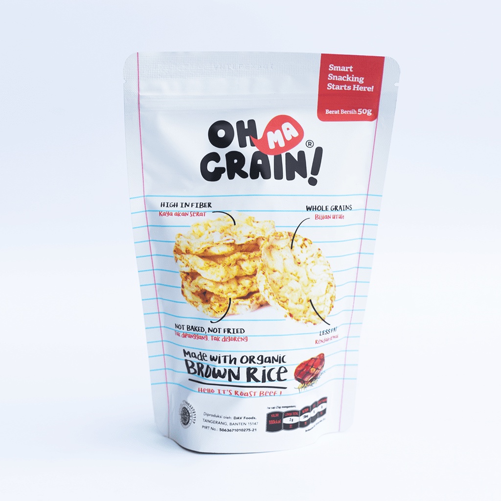 

ohmagrain/crackersberas50g/cemilansehatdandiet