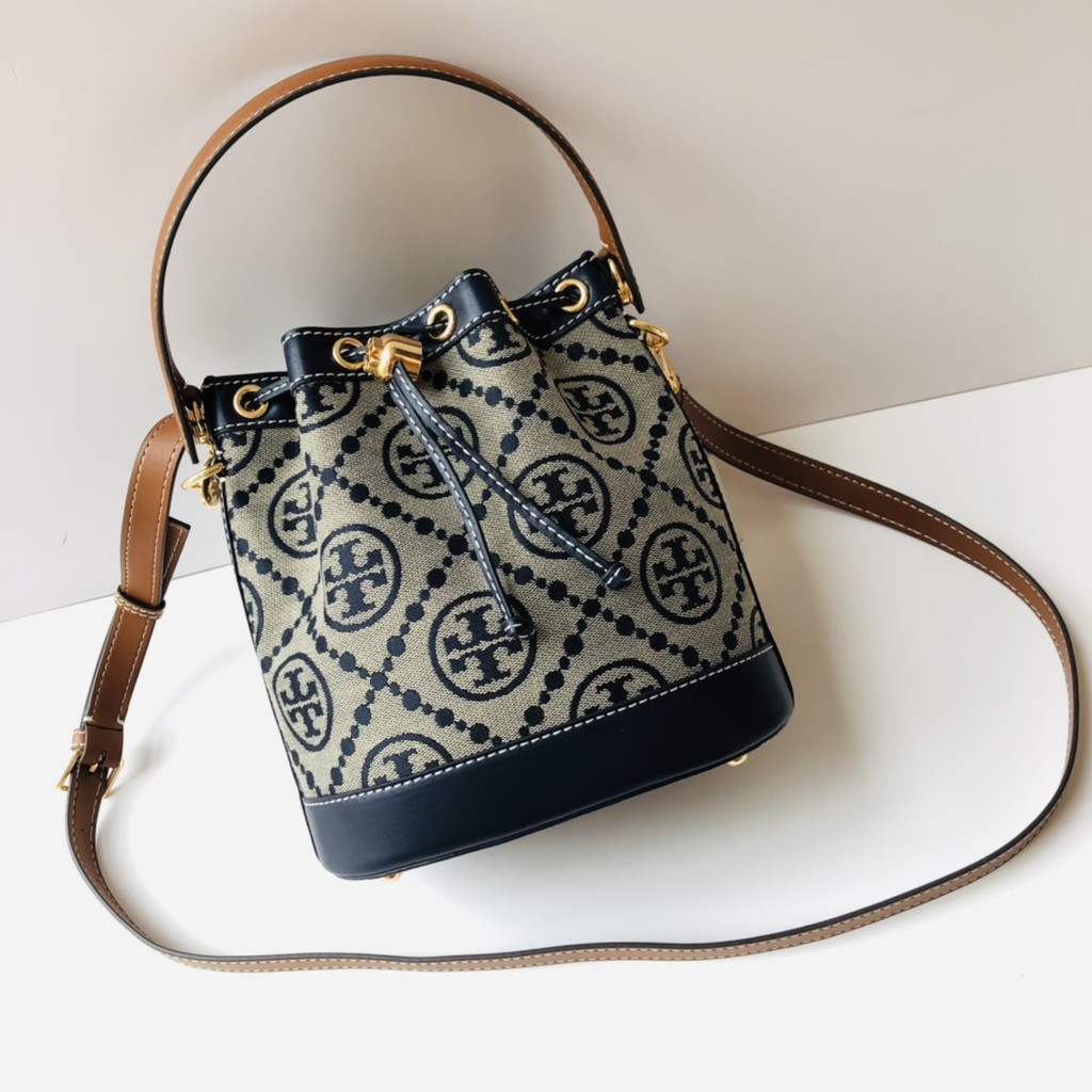 Authentic Tory Burch Original TB 79487 T Monogram Bucket Bag