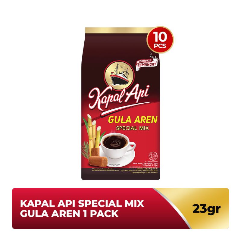 

KAPAL API SPESIAL MIX, gula aren 10x23gr.