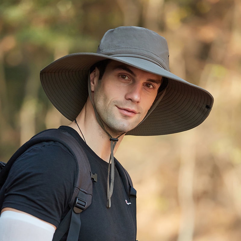 Topi Bucket Pria Anti Ultraviolet Gaya Kasual Untuk Outdoor