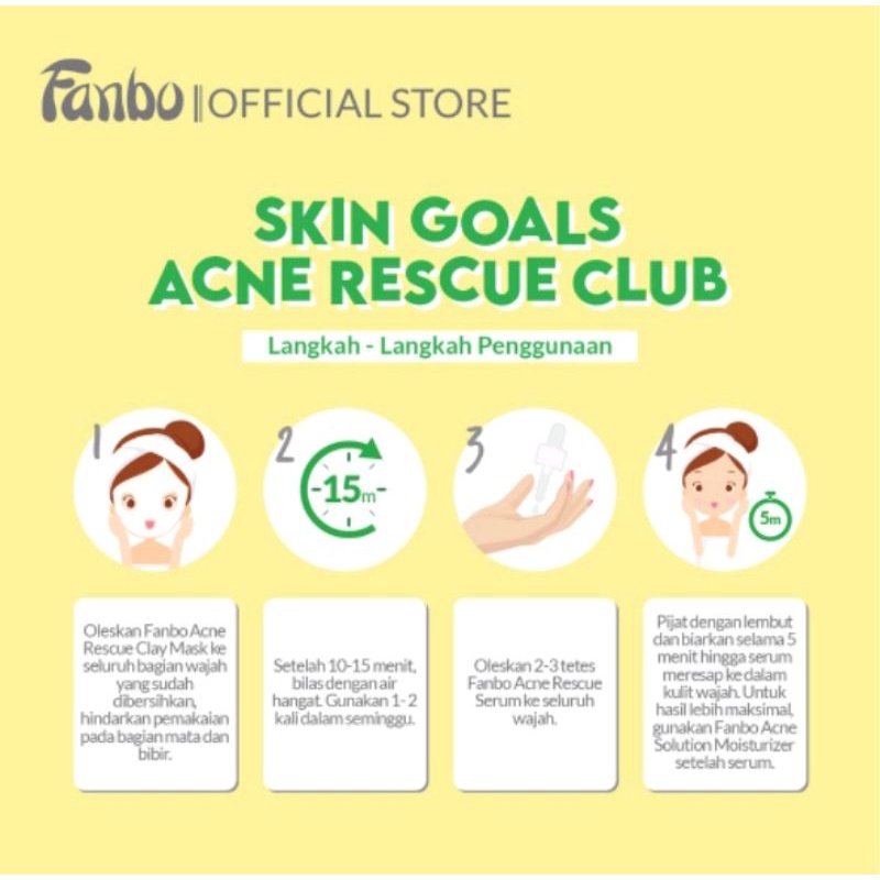 Fanbo Skin Goals Acne Rescue Club / Skin Goal Bright &amp; Glow Club ( Paket / Serum )