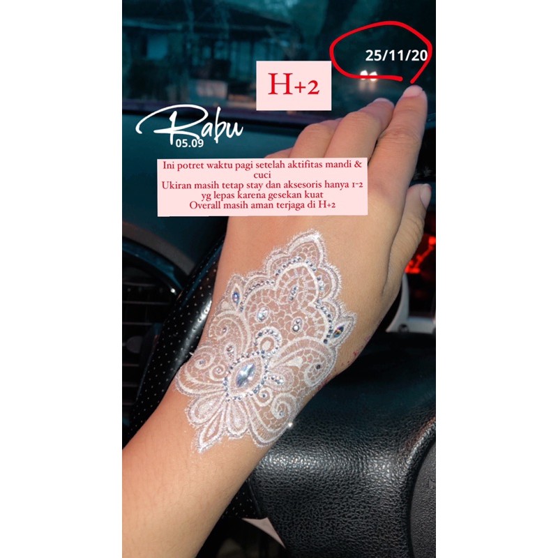 [CAIR] ROSELLA WHITE HENNA CONE 15gr Waterproff tahan gesek