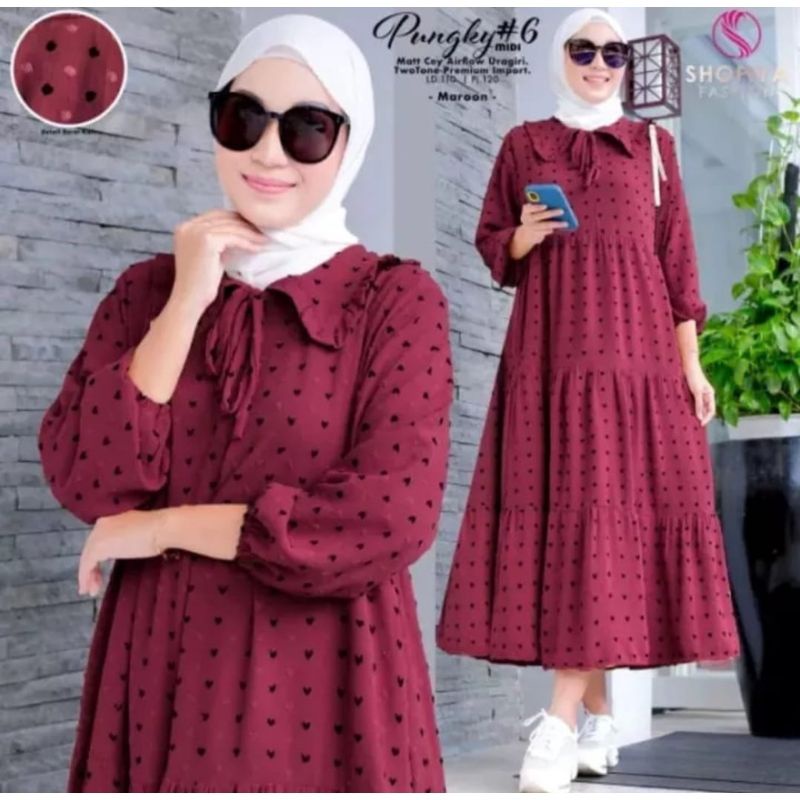 midi dress crinkle cringkel rubiah doty