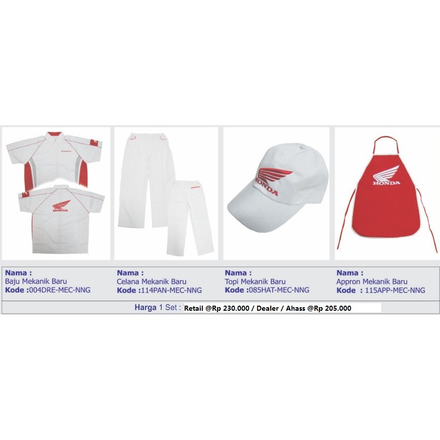 

Seragam Mekanik AHASS set