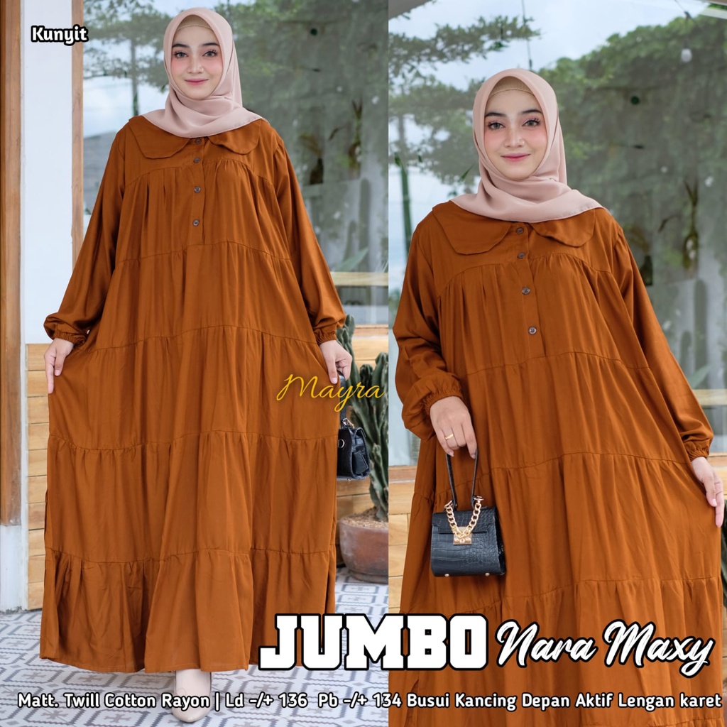 Baju GAMIS XXXXL LD 140 JUMBO Super PB 140 TOYOBO - BADAN GEMUK IBU HAMIL UKURAN BIG SIZE 298-NARA KUNYIT