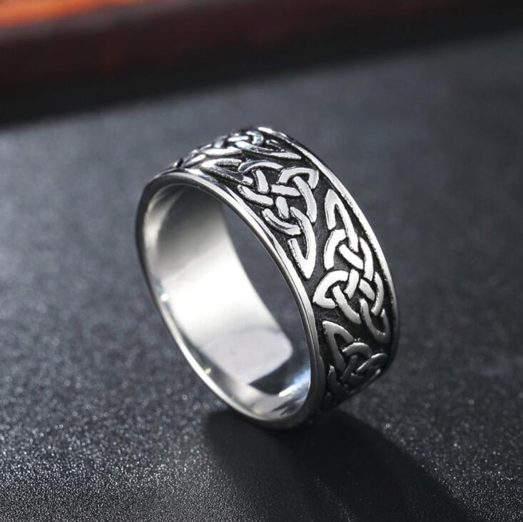 Cincin Bahan Alloy Desain Simbol Viking Gaya Retropunknordic Untuk Priawanita