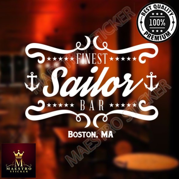 

Cutting Sticker Custom Vintage Sailor Stiker Tailor Foto Studio Cafe