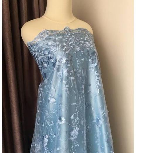 ❤  7.7  Kain Tulle Mutiara Double renda / bahan Tile renda / Terbaru / tile pinggiran terbaru/ kain 