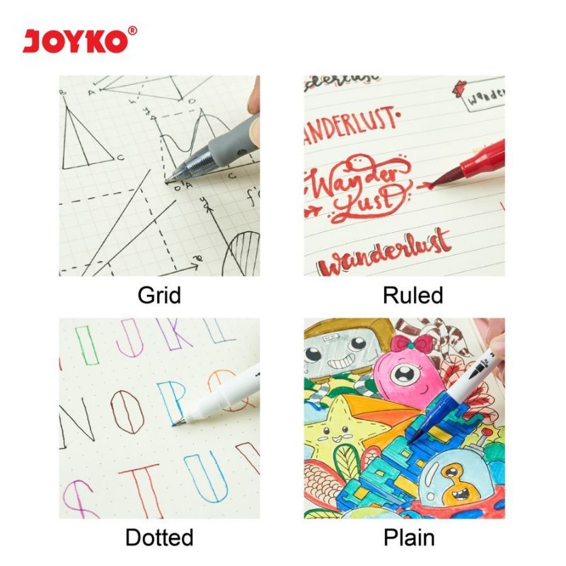 

JOYKO Grid Spiral Notebook A5 NB -700 Buku Catatan Kotak Kotak Sampul Bening 80 Gsm 60 Lbr