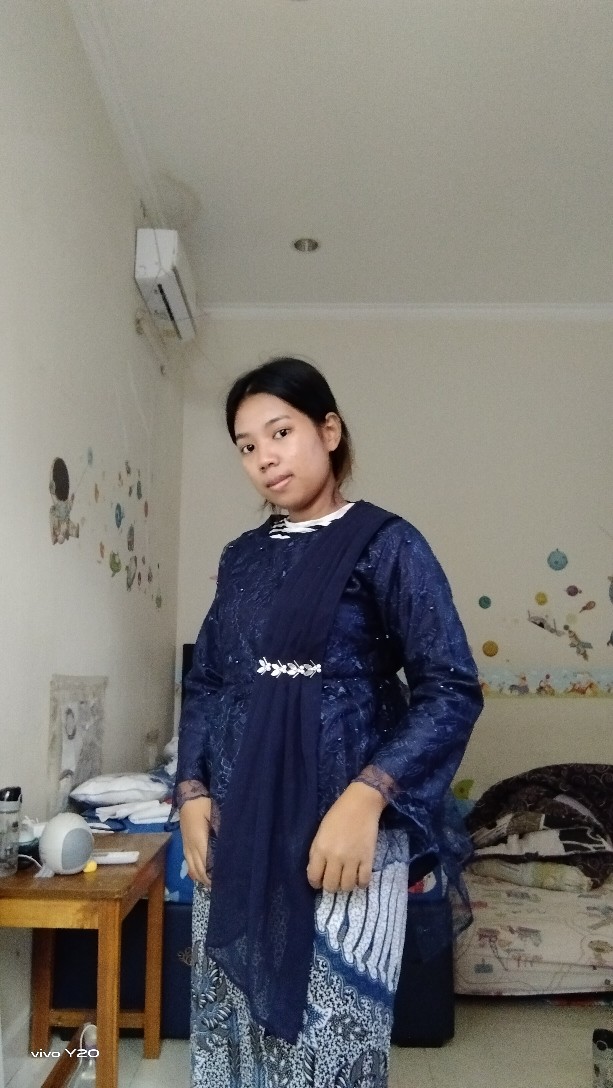 Ready Anak - Batik Couple Anjella Hauw Brokat Tulle Original Selendang Payet Halus