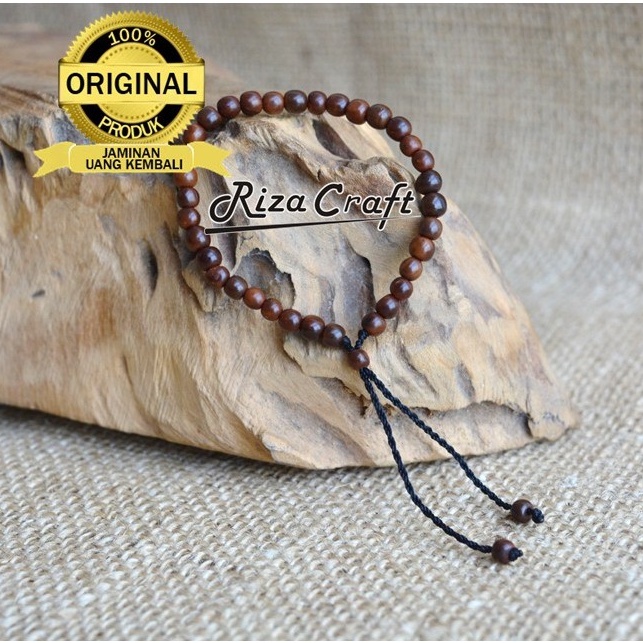 Gelang Sawan Anak Kayu Kokka Kaukah Asli Arab Mekkah Coklat 33 Butir
