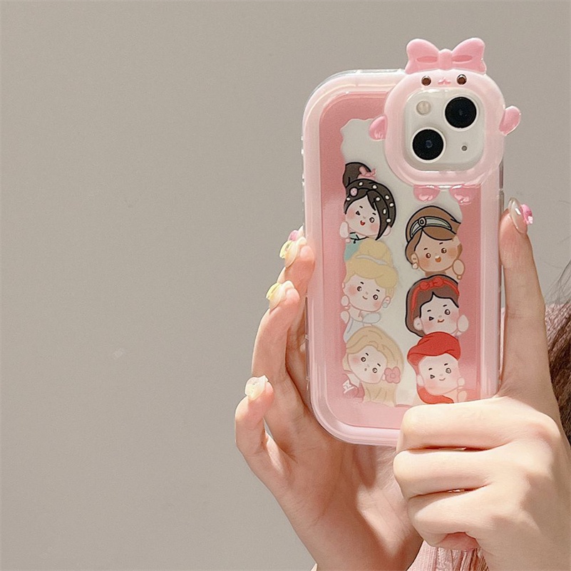 Soft Case Silikon Transparan Motif Kartun Untuk Compatible for iPhone 14 13 12 11 Pro Max X Xr Xs Max iPhone 7 8 6 6s Plus SE 2020 Cartoon Phone Case Camera Frame Protection Shockproof Silicone Soft Case Clear Case Protective Cover