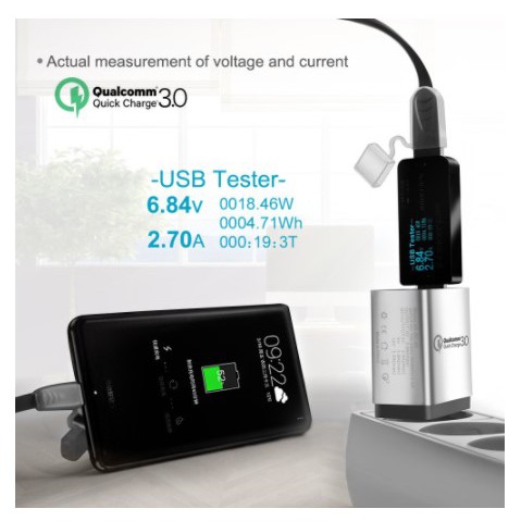 [PORT] - Taffware Charger USB 3 Port Qualcomm QC 3.0 EU Plug - AR-QC-03 - Black