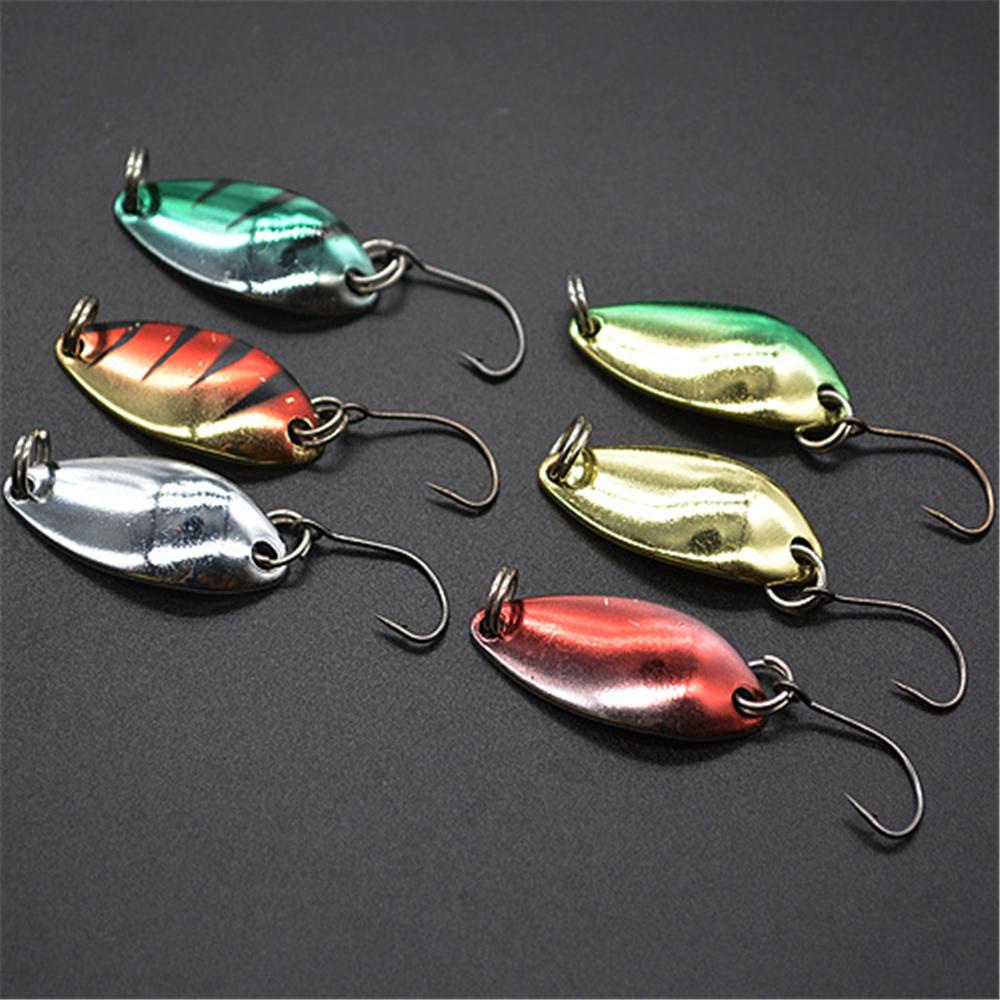 Agustina Sendok Logam Umpan 6 Pcs/Set Alat Memancing Spinnerbsit Ikan Kecil 3g 3.cm Outdoor Memancing Memancing Umpan