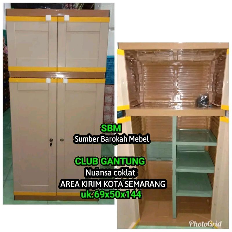 Lemari plastik Club Gantung - Motif Depan Random (KHUSUS KIRIM KE SEMARANG)