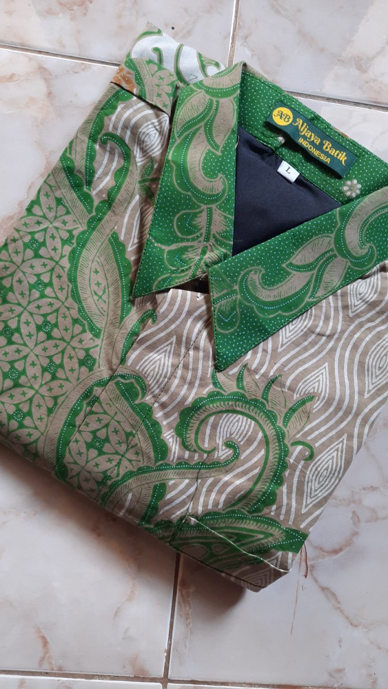 Opo Ijo Kemeja Batik Pria Lengan Panjang Full Furing By Aljaya Batik