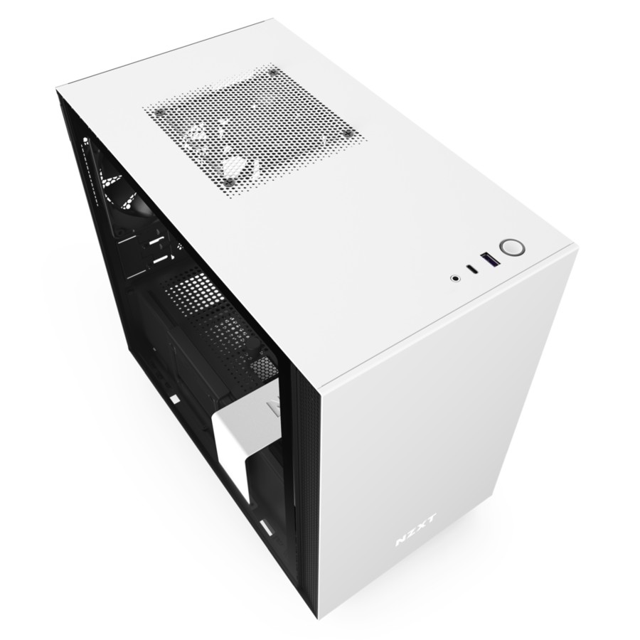 NZXT H210 Matte White Tempered Glass Mini-ITX Gaming Case [GS]