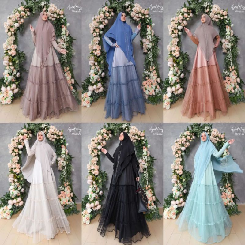 Miranda syari by agoest hanggono Gamis lebaran pesta dress brukat  gamis syari tulle brokat