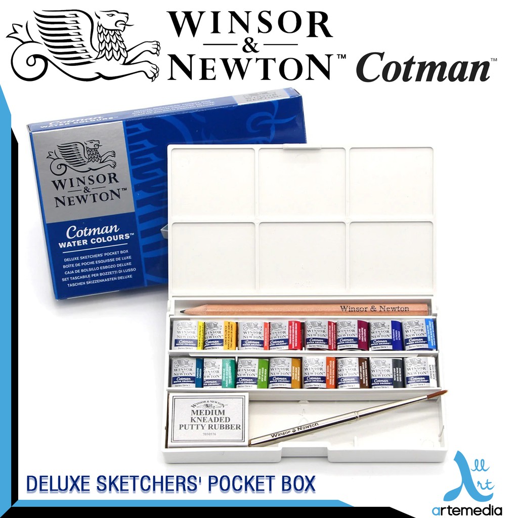  Cat Air Winsor Newton  Cotman Deluxe Pocket Sketchers Box 